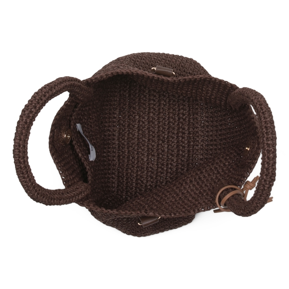 Haute Hippie Chocolate Woven Tote Handbag - Picture 3 of 3